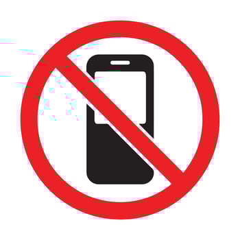 Mobile Use Prohibited sing in white backraund vector