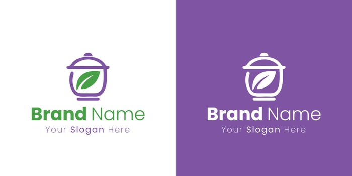 Natural organic food brand identity logo design and visual marketing strategy vector