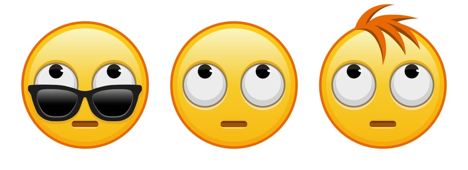 Collection of three emoji faces vector