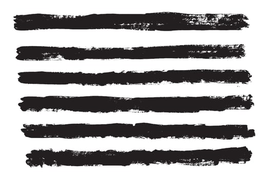 Set of Grunge Black Horizontal Brush Strokes vector