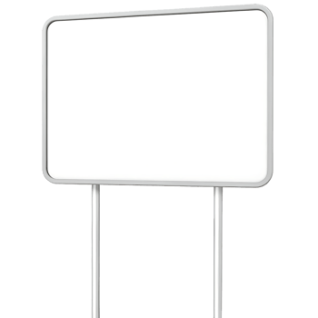 Minimalist Blank Street Signboard on Dual Metal Poles png