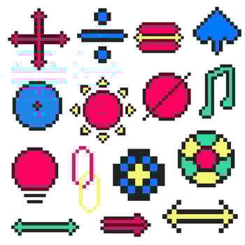 pixel art decoration kit vector