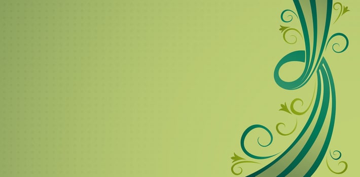 Green floral background with swirls and place for your text or abstract floral background with copy space for banner, poster, presentation slides, business card, abstraction creative website templates vector