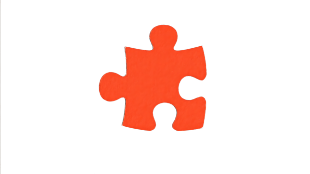 Transparent Orange Puzzle Piece , Single Bright Red-Orange Jigsaw Puzzle Piece Isolated on Transparent Background for Design Elements and Game Interfaces png