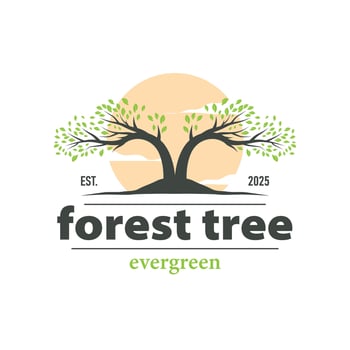 tree silhouette concept children playground logo natural tree concept as a playground and green forest tree nature a product brand symbol or poster illustration template vector