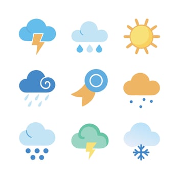 weather icons set illustration. vector