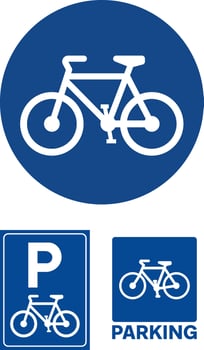 Bicycles Parking Area Road Sign. vector