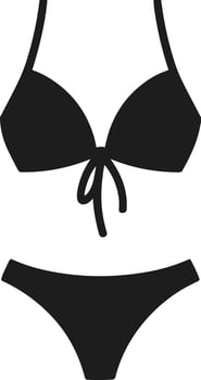 Tied Bikini Silhouette Illustration for Summer Fashion and Beach Design Concepts vector