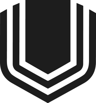 Shield Silhouette Emblem - Bold Military Protection Badge Symbol Illustration vector