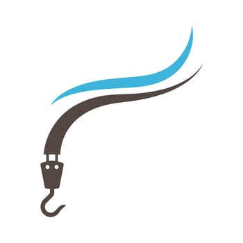 A blue and black hook on a white background vector