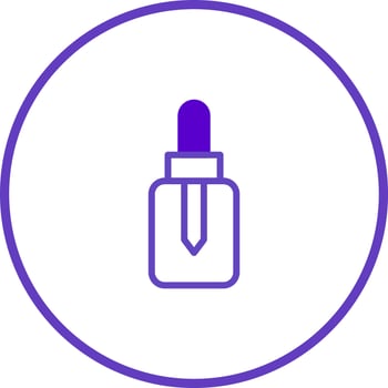 Minimalist essential oil bottle icon inside a circle emphasizing beauty wellness and healthcare illustration with simple design vector