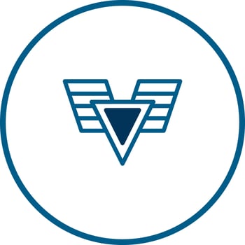 Geometric symbol with wings inside a circle design for aviation or transport themes vector