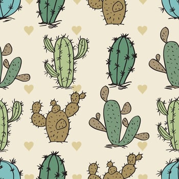 colorful cactus pattern design vector