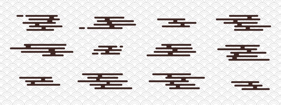 cloud elements in Japanese and Chinese styles. Used for Asian backgrounds, abstract motifs, and simple flat decorations. Perfect for paper art or contemporary culture graphics. vector