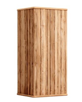 Wooden Cabinet with Natural Bamboo Texture and Stylish Design png