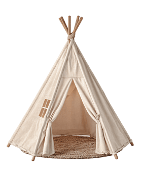 Cozy Fabric Tent for Children Play Space in Natural Decor Style png