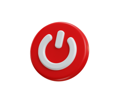 Red Power Button icon 3d render concept of power off button icon design illustration png