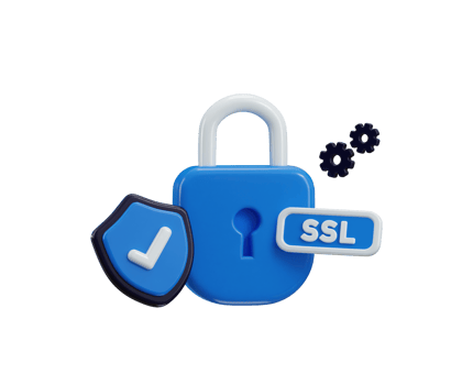 SSL Certificate icon 3d render concept of padlock with protect shield icon cyber security, network security and computer security icon illustration png