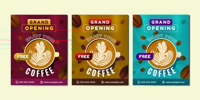 Coffee Shop Grand Opening Social Media Post Design vector