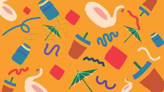 Swan and mason jar background vector