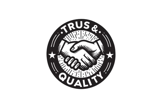Classic Handshake of Trust and Quality Badge vector