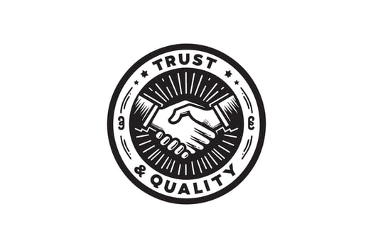 Vintage Handshake of Trust and Quality Emblem Logo vector