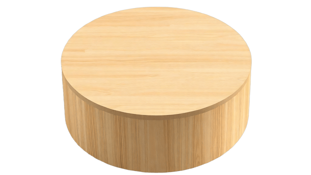 Empty round wooden podium isolated on the transparent background png