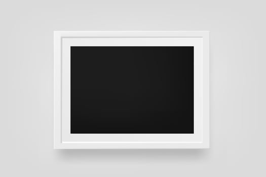 Black picture with white frame on the wall vector
