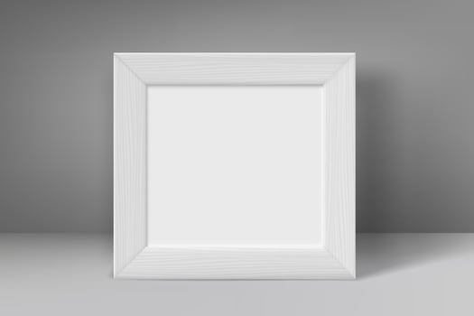 Blank grey wood frame with white paper vector