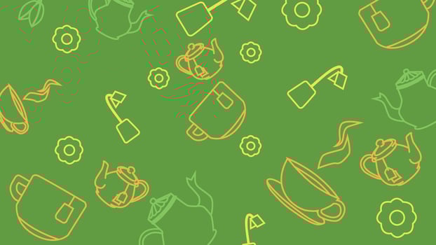 Cups and Flowers Tea Background vector