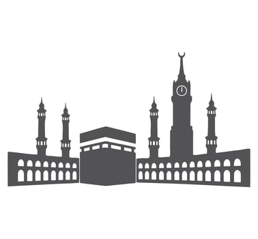 Islamic architecture silhouette mosque mecca vector