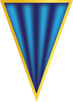 Abstract Blue Triangle with Golden Border and Gradient Effect png