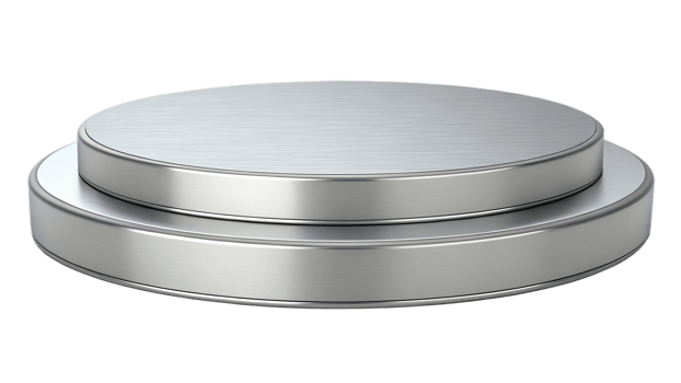 two round metal containers on a transparent background png