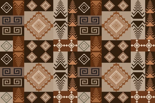 Seamless tribal geometric pattern in warm vintage tones. Perfect for fabric, packaging, home decor v2. vector