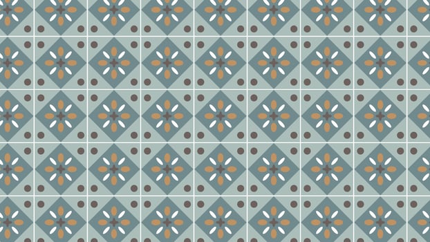 Vintage swirl flower tile background vector