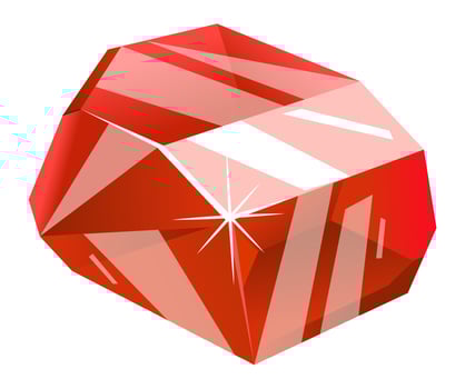 Red gemstone with facets reflecting light, creating a sparkling effec background, perfect for jewelry or luxury designs vector