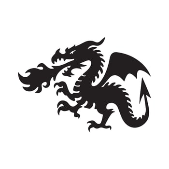 Mythical Dragon Silhouette for Fantasy and Cultural Concepts vector