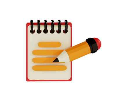 Eye catching vibrant colour notebook 3d icon for productivity UI app png