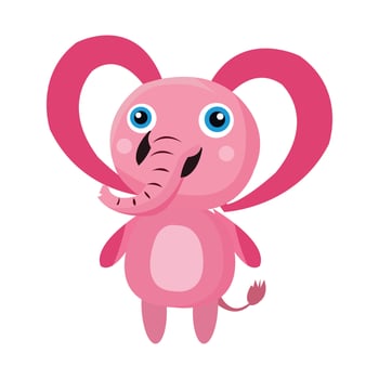 Funny Cartoon Elephant kids Trunk Happily vector