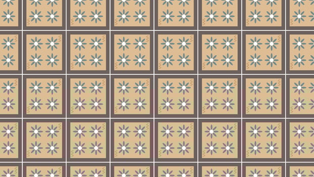 Square daisy tile background vector