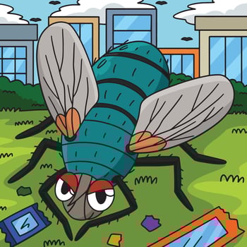 Insect Blow Fly Animal Colored Cartoon vector