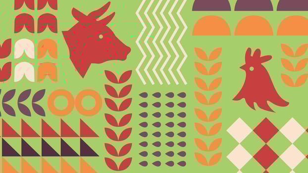 Cow and Chicken Icons Background vector