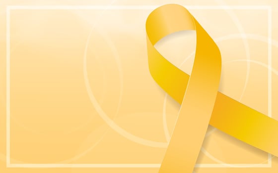 Sarcoma cancer awareness month concept. Banner template with yellow ribbon on background vector