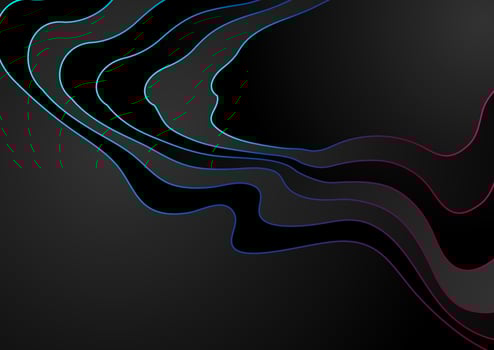 Blue purple curved wavy lines abstract geometric minimal background vector