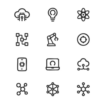 technology icon illustration icon set vector