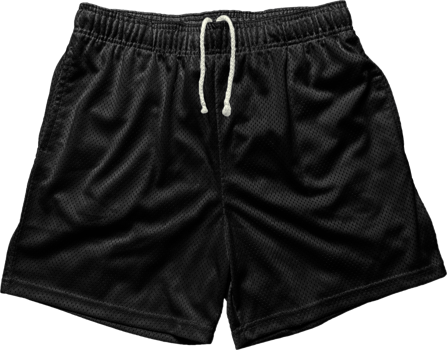 a black shorts with a white drawstring png