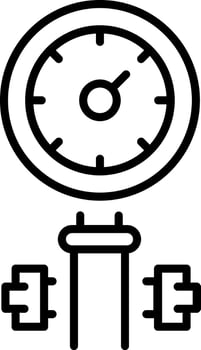 A linear style icon representing pressure gauge vector