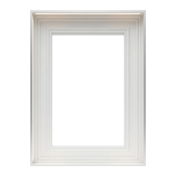 3d white frame design on transparent background png