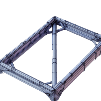 a 3d model of a frame with a metal frame png