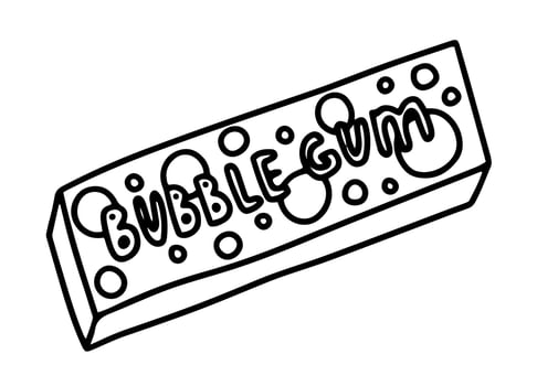 Bubble gum doodle sketch vector